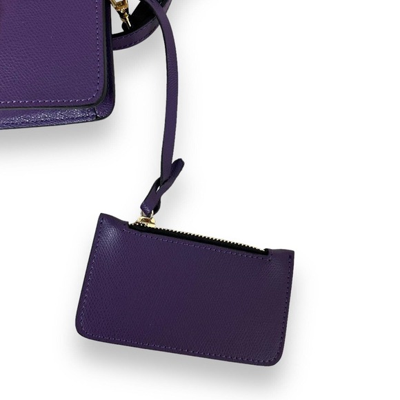 NWT Valentino Crossbody Bag Poppy Bonbonniere Micro Grained Purple Leather Purse - Picture 7 of 16